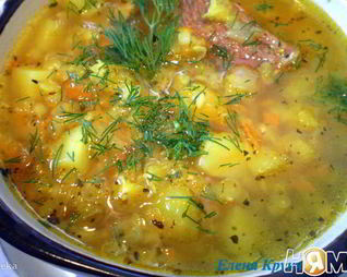 Картофельный суп с чечевицей