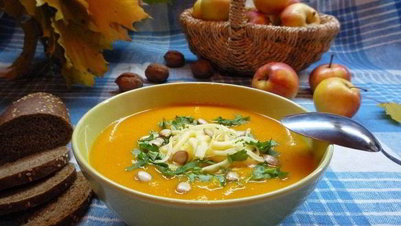 Рецепт Крем-суп из тыквы с яблоками