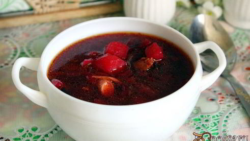 куриный суп со свеклой и баклажанами