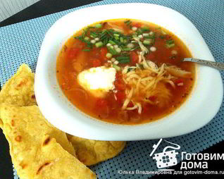 Мексиканский пряный суп с курицей