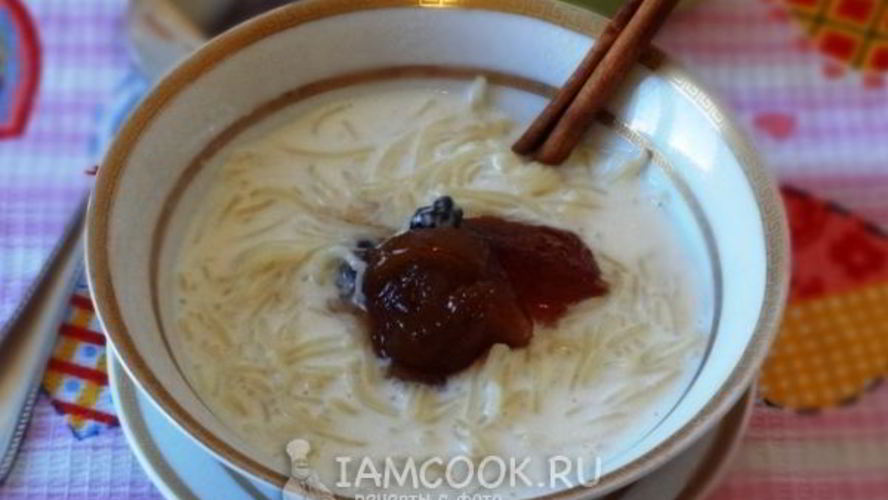 Рецепт молочный суп с вермишелью