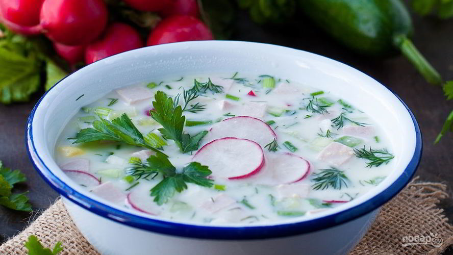 Рецепт окрошка на кефире
