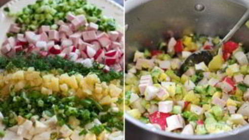 окрошка на кефире