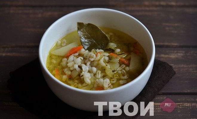 Рассольник с перловкой