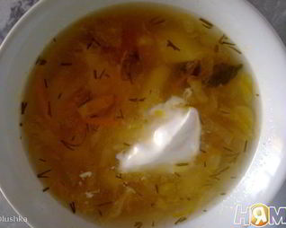 Кислые щи с говяжьем сердцем