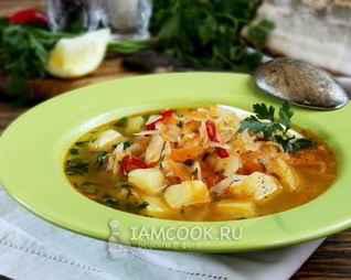 Постные щи из свежей капусты