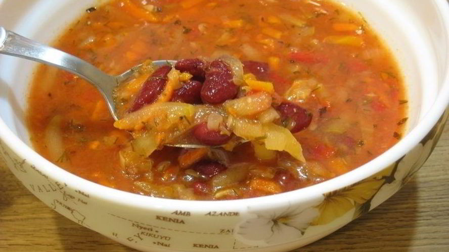 Рецепт постные щи с фасолью