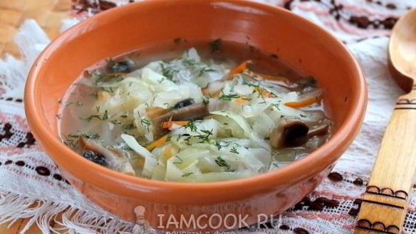 Рецепт Постные щи с грибами