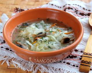 Постные щи с грибами