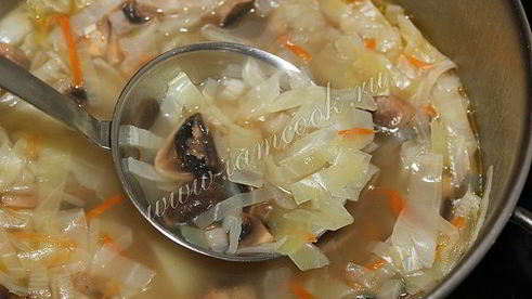 постные щи с грибами