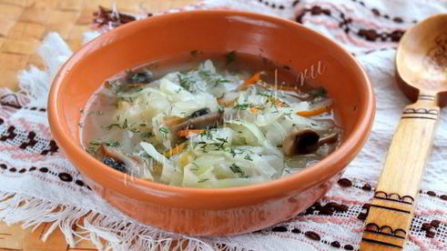 постные щи с грибами