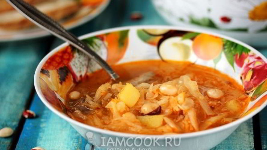 Рецепт щи с фасолью и желудками индейки