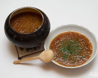 Щи в чугунке