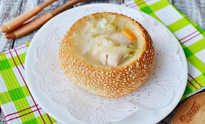Суп Щи в хлебе