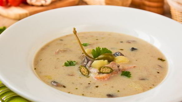 Рецепт Сливочный грибной суп с курицей