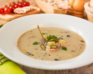 Сливочный грибной суп с курицей