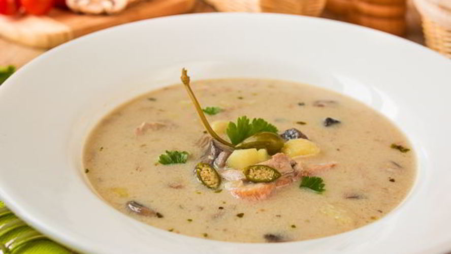 Рецепт сливочный грибной суп с курицей