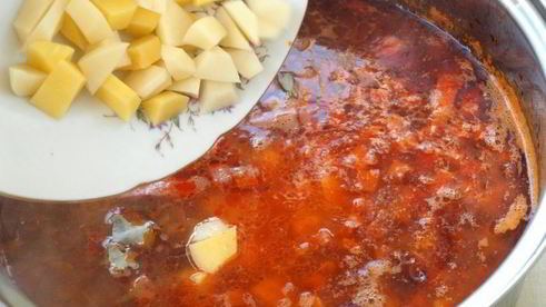 мясная солянка с картофелем