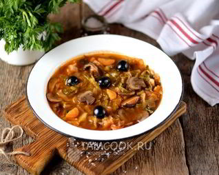 Постная солянка из свежей капусты