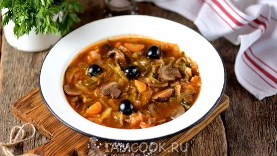 Рецепт постная солянка из свежей капусты