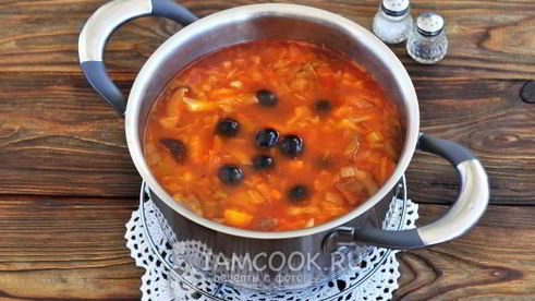 постная солянка из свежей капусты