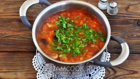 постная солянка из свежей капусты