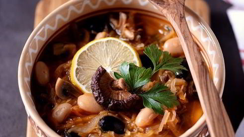 постная солянка с фасолью