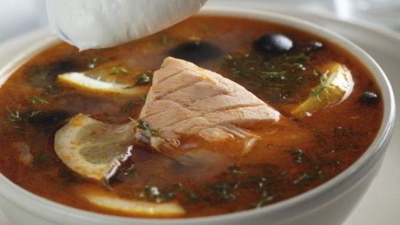 Рецепт Рыбная солянка с кальмарами