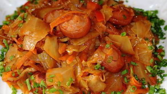 Рецепт Солянка из капусты с сосисками