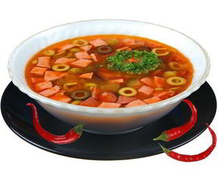 Суп солянка с колбасой