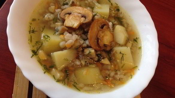 Рецепт Суп грибной с перловкой