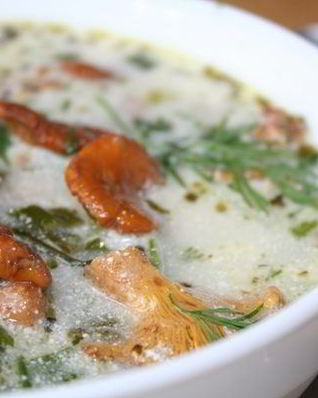 Суп из сушеных лисичек