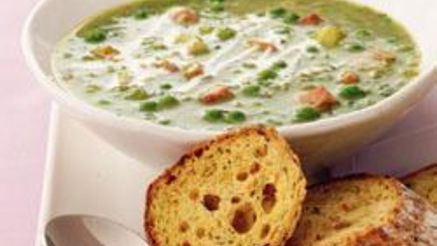 Рецепт суп из зеленого горошка с ветчиной