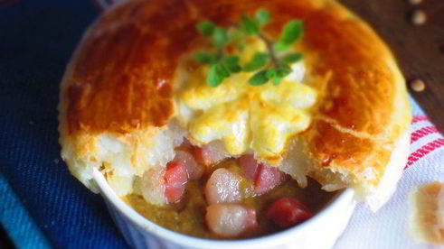 суп-крем из чечевицы под хрустящей корочкой