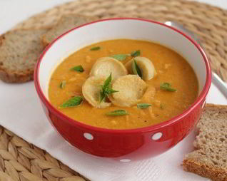 Чечевичный суп-пюре с тофу