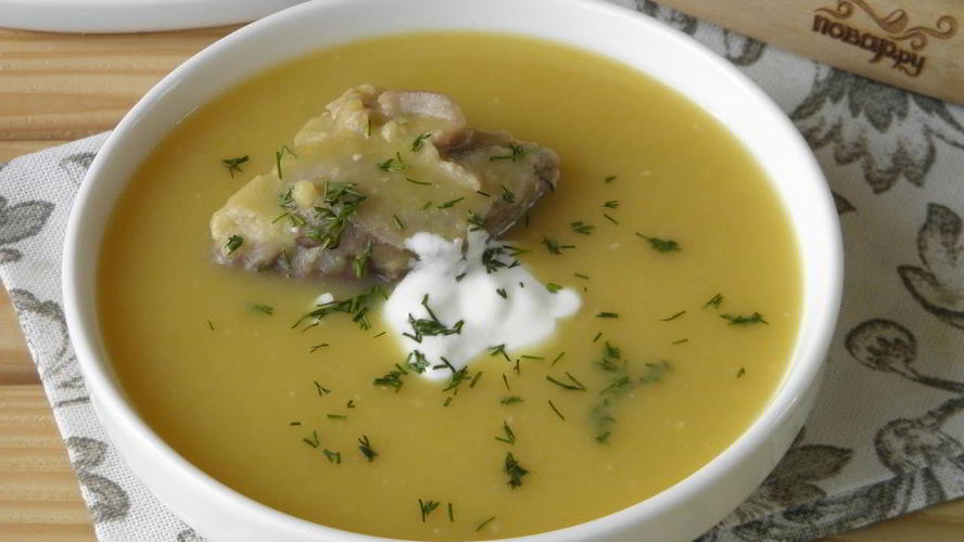 Рецепт гороховый суп-пюре с мясом