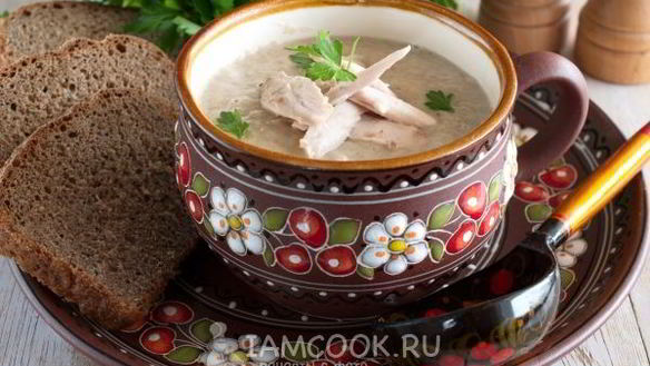 Рецепт Грибной суп-пюре с курицей