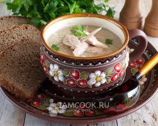 Грибной суп-пюре с курицей