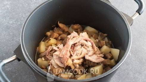 грибной суп-пюре с курицей