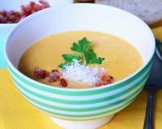 Картофельный суп-пюре с беконом