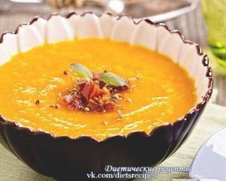 Морковный суп-пюре с чечевицей