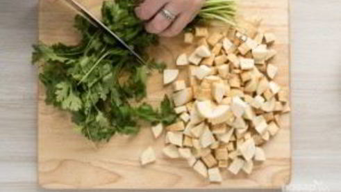 суп-пюре из горошка и нута