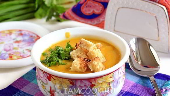 Рецепт Суп-пюре из кабачков с сухариками
