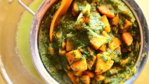 суп-пюре из моркови и шпината