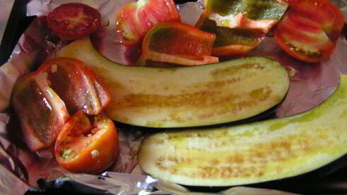 суп-пюре из печеных овощей с курицей