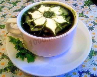 Суп пюре из шпината замороженного со сливками