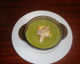 Суп-пюре из зеленого горошка и кукурузы