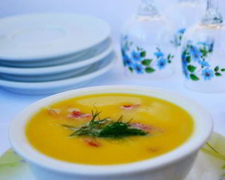 Суп-пюре овощной с ветчиной