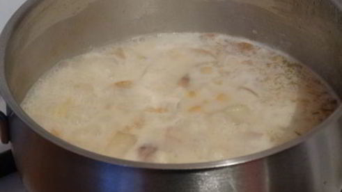 суп пюре с молодым картофелем и кукурузой