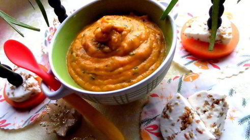 тыквенный суп-пюре со шпинатом